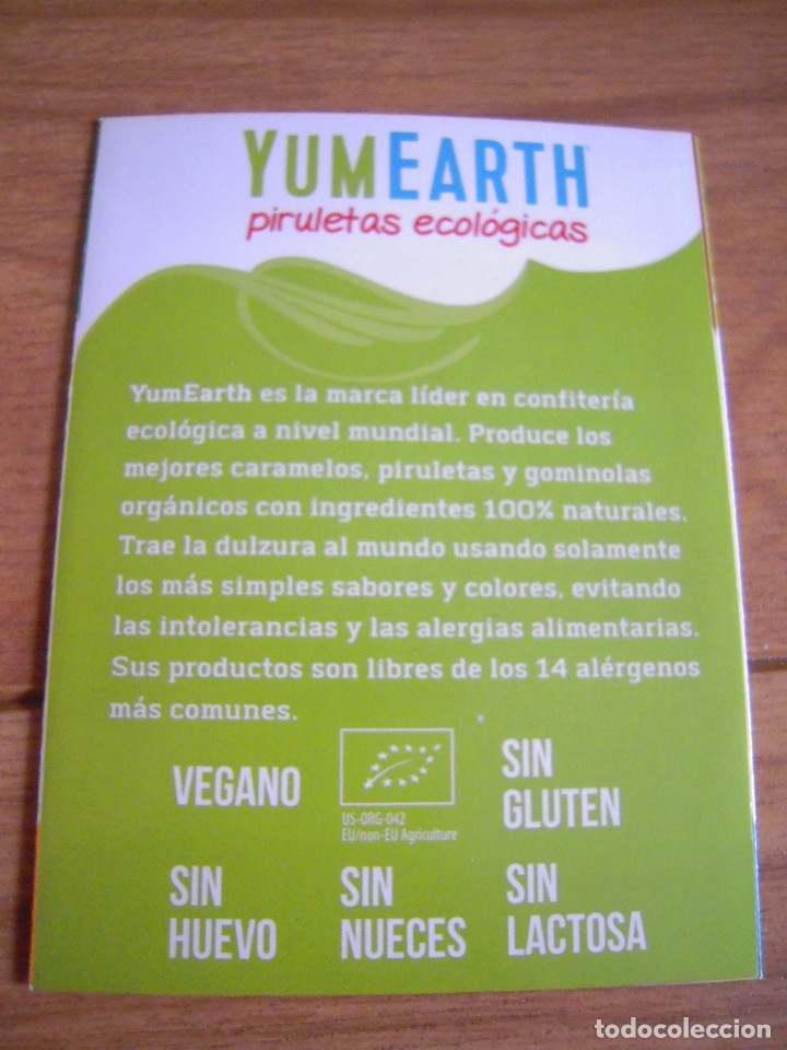 Cat&aacute;logos publicitarios: Tr&iacute;ptico piruletas ecol&oacute;gicas Yumearth - Foto 2