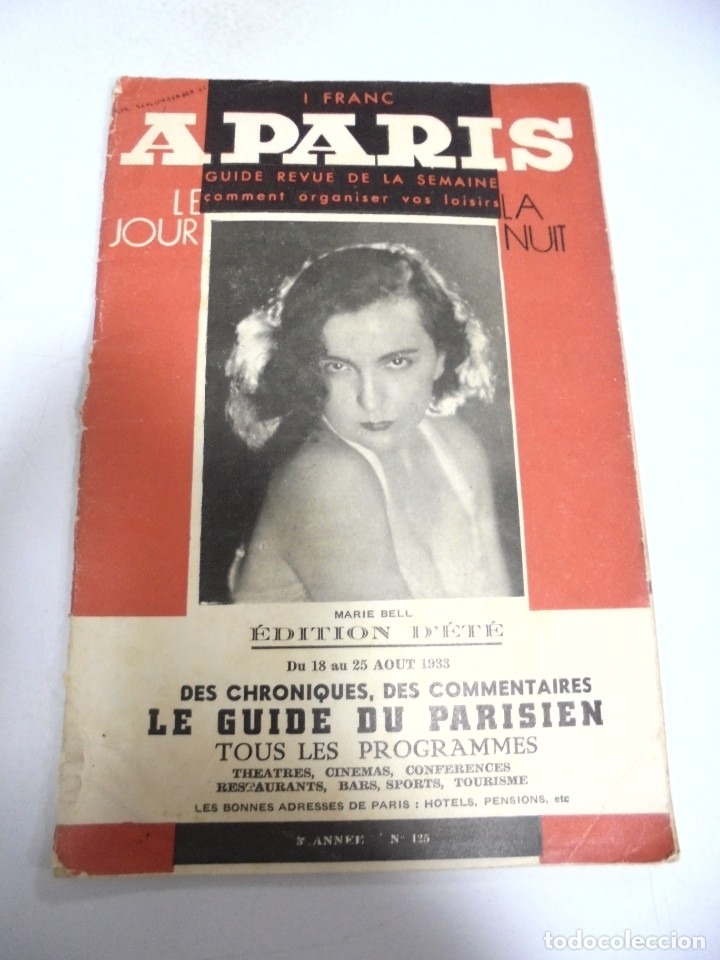 Catalogues publicitaires: CATALOGO PUBLICITARIO. I FRANC A PARIS. 1933. LE JOUR / LA NUIT