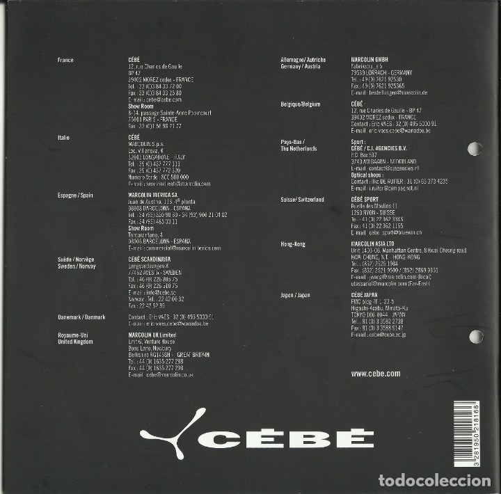 Cat&aacute;logos publicitarios: Catalogo Gafas de Sol CEBE 2003 - Foto 2