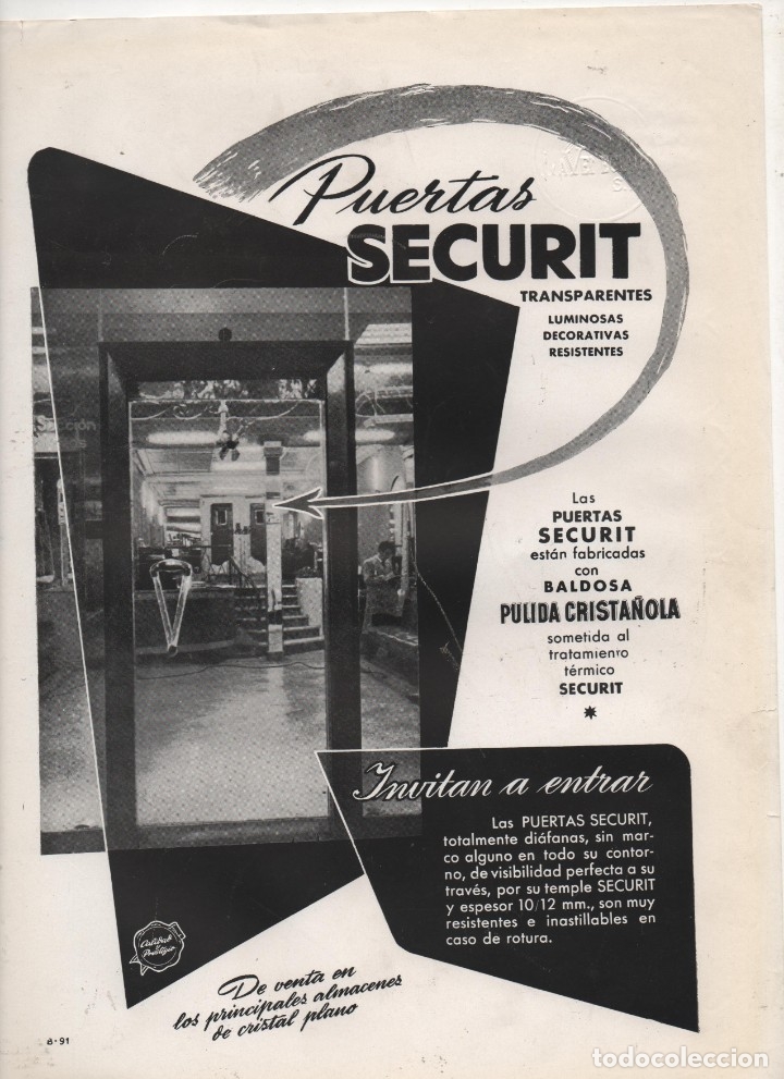 Cat&aacute;logos publicitarios: Hoja Publicitaria de Puertas Securit - Foto 1