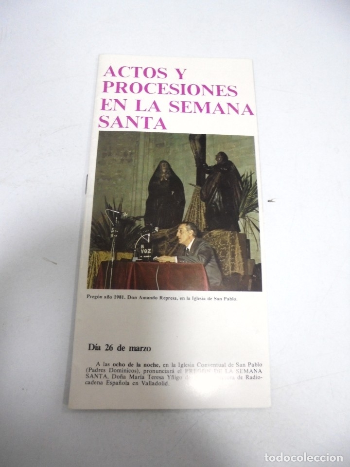 Cat&aacute;logos publicit&aacute;rios: FOLLETO PUBLICITARIO. ACTOS Y PROCESIONES EN LA SEMANA SANTA. 1981. ILUSTRADO A COLOR