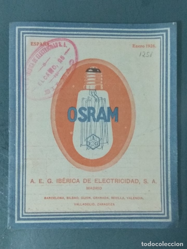 Cat&aacute;logos publicitarios: OSRAM - CATALOGO A&Ntilde;O 1926. - Foto 1