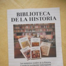 Catálogos publicitarios: BIBLIOTECA DE LA HISTORIA. CATÁLOGO PUBLICITARIO EDITORIAL SARPE GRANDES OBRAS
