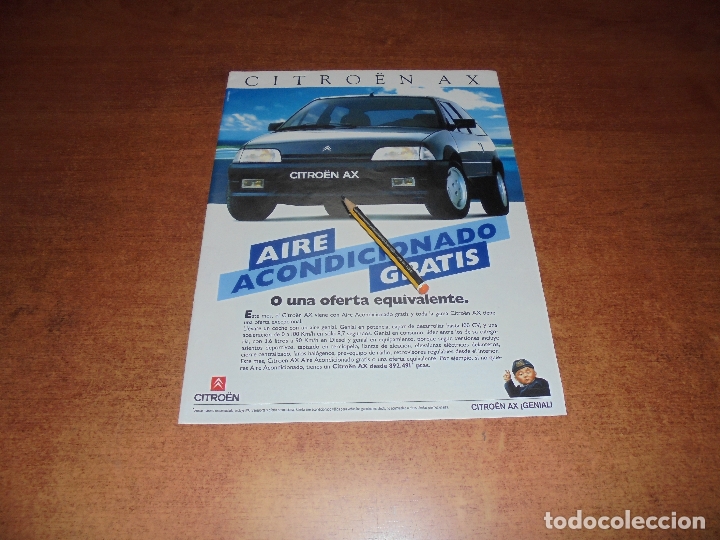 Cat&aacute;logos publicitarios: PUBLICIDAD 1992: CITRO&Euml;N AX