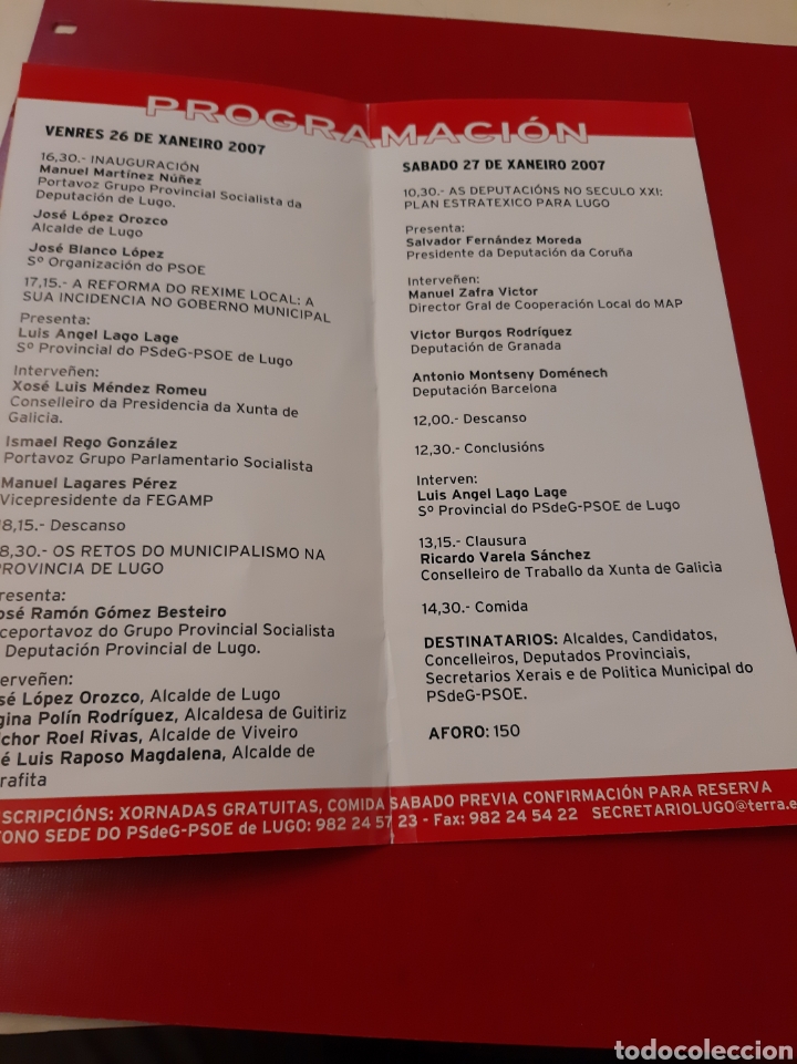 Cat&aacute;logos publicitarios: 2007 PSOE Xornadas Diputaci&oacute;n programa - Foto 3