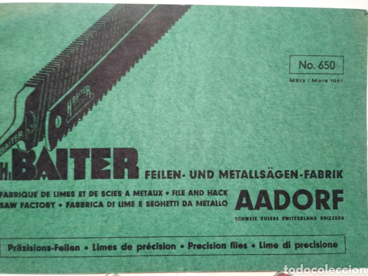Advertising Catalogs: H. BAITER. SUISSE. ANTIGUO CATALOGO. LIMAS. 1951.