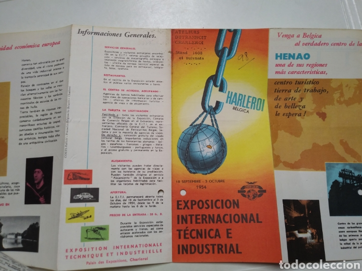 Advertising Catalogs: CHARLEROI. B&Eacute;LGICA. EXPOSICION INTERNACIONAL. 1954. ANTIGUA PUBLICIDAD.