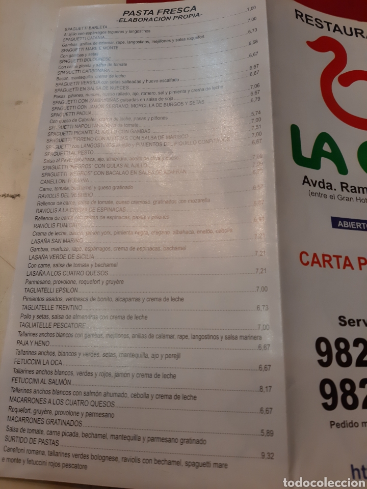 Cat&aacute;logos publicitarios: 2004 carta La Oca Lugo - Foto 3