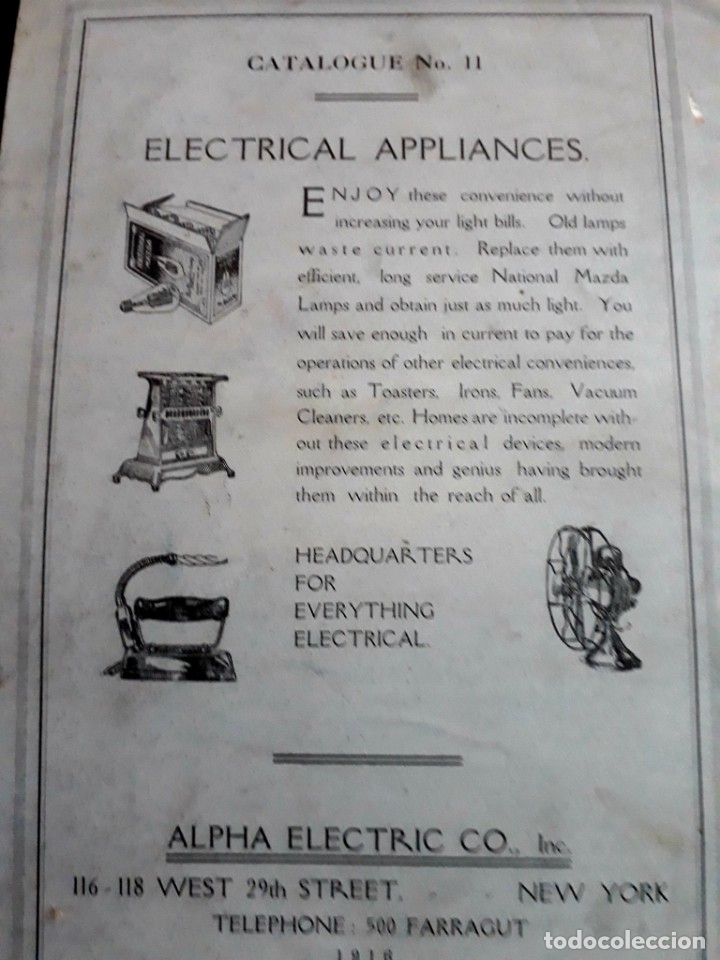 Cat&aacute;logos publicitarios: Catalogo Household Electrical  applicances artefactos el&eacute;ctricos Eveready  Hotpoint  Emeralite lamps