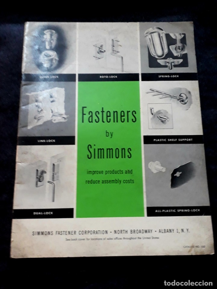 Cat&aacute;logos publicitarios: Simmons Fasteners Co. Assembly. Sujetadores ensamblaje. Cat&aacute;logo. quick,spring, dual, plastic lock