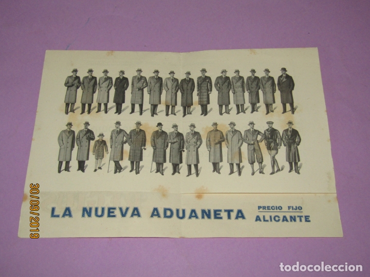 Cat&aacute;logos publicitarios: Antiguo Folleto Cat&aacute;logo de Confecciones REGIUS La Nueva Aduaneta en Alicante Invierno 1930-31