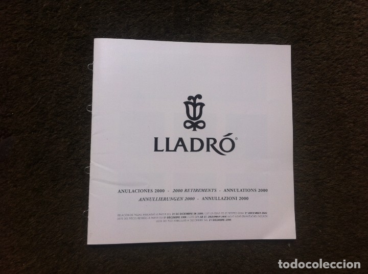Catalogues publicitaires: CAT&Aacute;LOGO LLADR&Oacute;. ANULACIONES 2000. PIEZAS ANULADAS A PARTIR DEL 31/12/2000