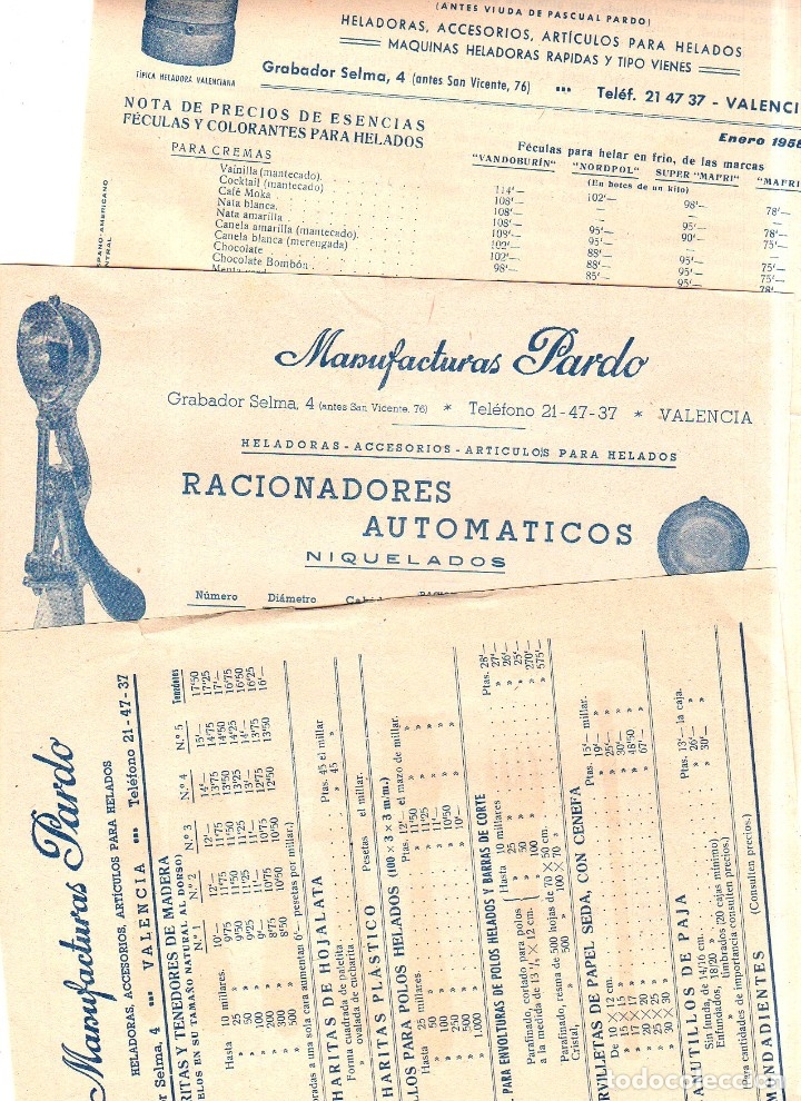 Werbekataloge: CATALOGO PUBLICITARIO DE MANUFACTURAS PARDO. CON ARTICULOS Y NOTA DE PRECIOS. VER FOTOS.