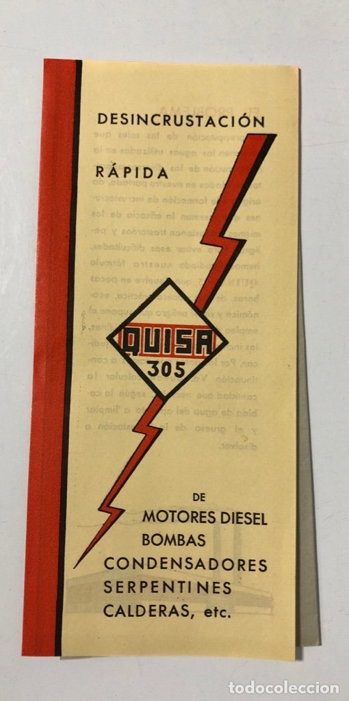 Werbekataloge: QUISA 305. DESINCTUSTRACION RAPIDA PARA MOTORES.