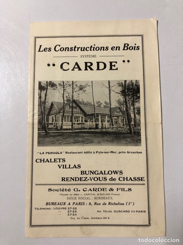 Catalogues publicitaires: LES CONSTRUCTIONS EN BOIS. CARDE. DIVERSOS TIPOS DE CONSTRUCCIONES. CON PLANOS. A&Ntilde;OS 30.