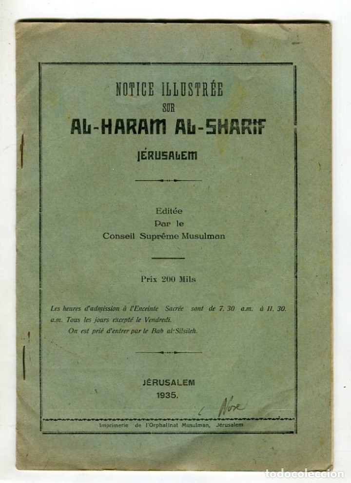 Cat&aacute;logos publicitarios: JERUSALEM AL- HARAM AL- SHARIF REVISTA 24 PAGINAS ILUSTRADA. EN FRANCES A&Ntilde;O 1935 IMAGENES