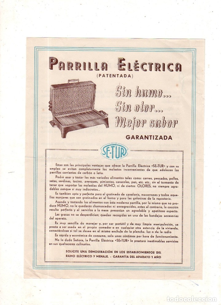 Catalogues publicitaires: CATALOGO PUBLICITARIO DE PARRILLA ELECTRICA.