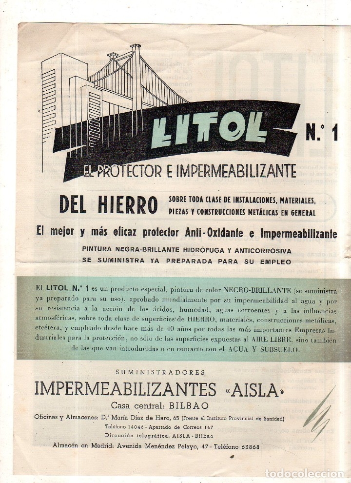 Catalogues publicitaires: CATALOGO PUBLICITARIO DE IMPERMEABILIZANTES AISLA. LITOL. VER FOTOS.