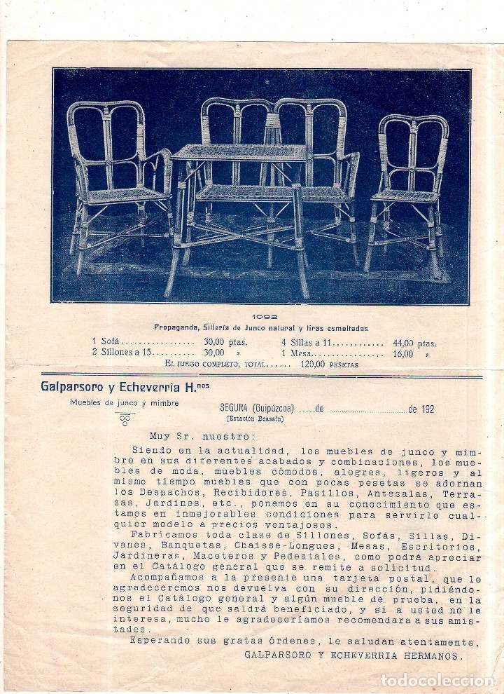 Catalogues publicitaires: CATALOGO PUBLICITARIO DE GALPARSORO Y ECHEVERRIA. VER FOTOS.