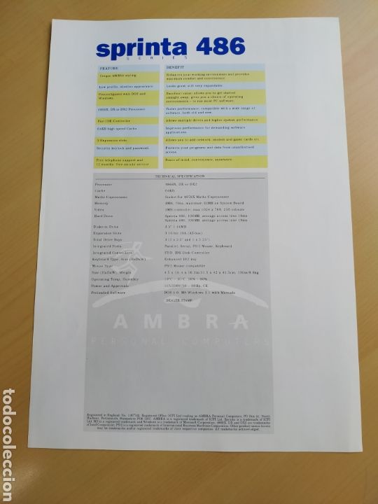 folleto ambra sprinta 486 - Comprar Catálogos publicitarios antiguos en ...