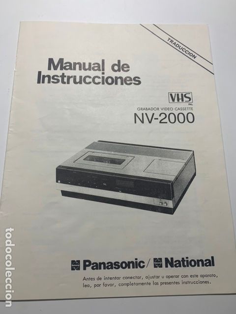 Werbekataloge: manual de instrucciones video grabador cassette panasonic national nv-2000