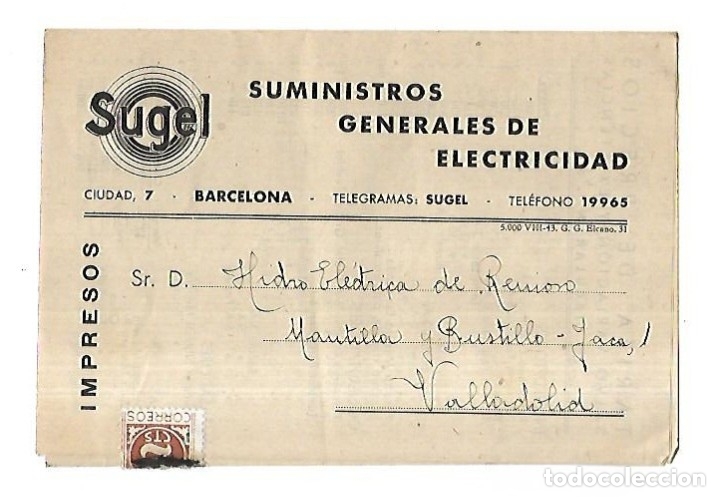 Catalogues publicitaires: LISTA DE PRECIOS. SUMINISTROS GENERALES DE ELECTRICIDAD. BARCELONA. CIRCULAR N&ordm; 55.