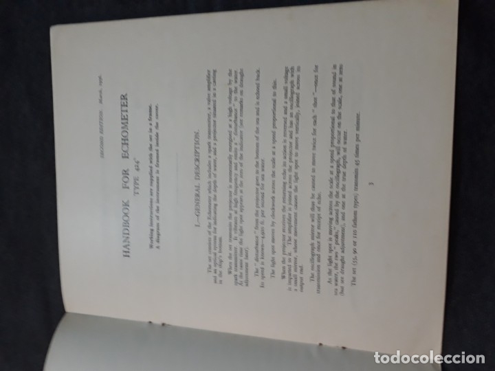 Cat&aacute;logos publicitarios: Catalogo Marconi sounding devise. The Echometer type 424.   Handbook - Foto 3