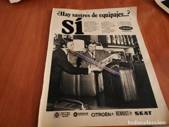 Cat&aacute;logos publicitarios: ANTIGUO ANUNCIO PUBLICIDAD REVISTA 1972 MALETAS TAURO