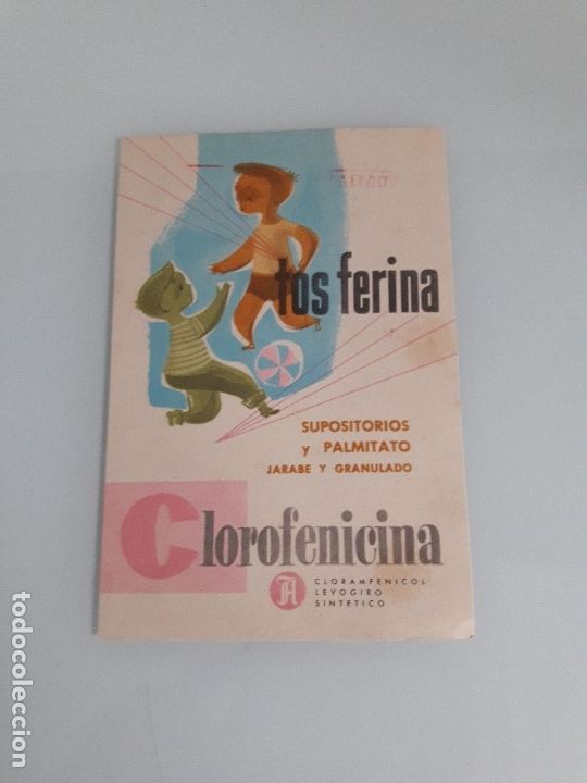 Catalogues publicitaires: TARJETA PUBLICITARIA - PUBLICIDAD CLOROFENICINA - TOS FERINA - Dr. Chavarri Fernandez - Vitoria