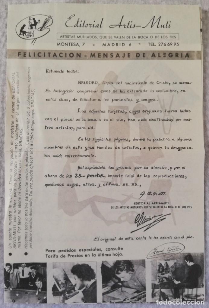Werbekataloge: Ed. ARTIS-MUTIS. FOLLETO PUBLICITARIO