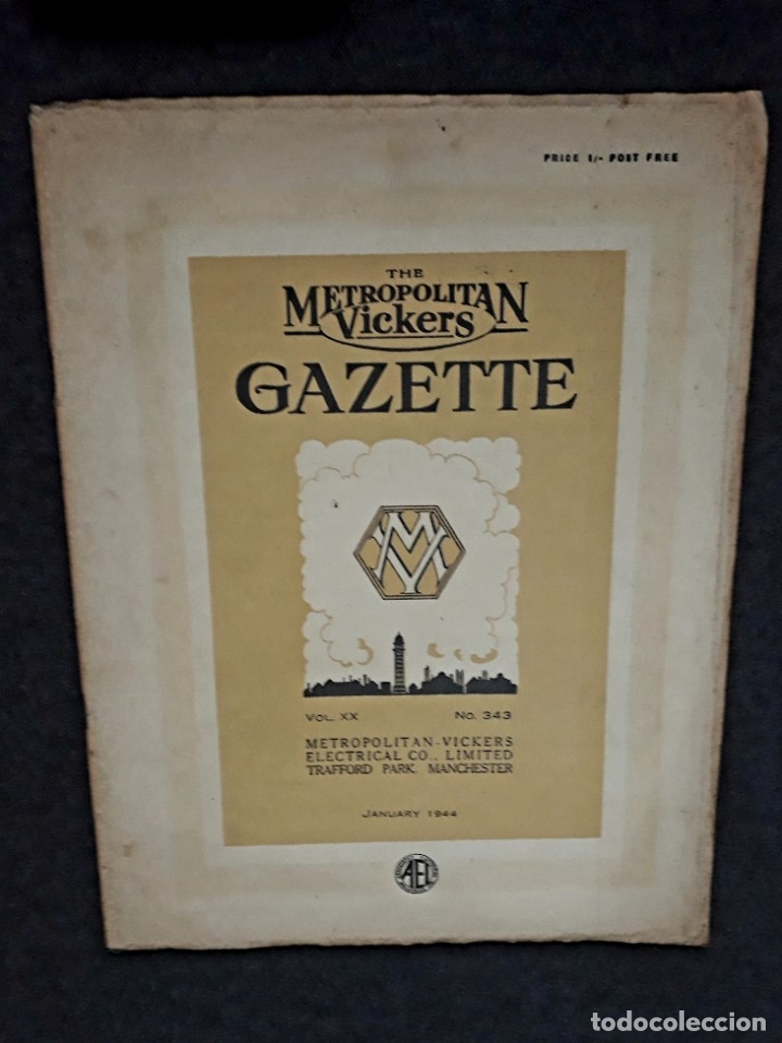 Werbekataloge: Gazette Metropilitan Vickers electrical 1944 anuncios Dynamic breaking motor  driven, combustion, et
