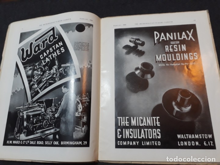 Werbekataloge: Gazette Metropilitan Vickers electrical 1940 anuncios. Motors textil Trolley industrial lighting etc