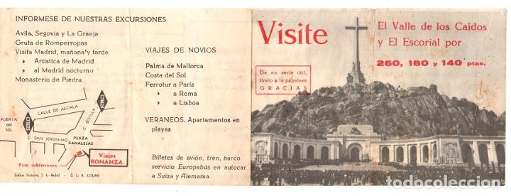 Catalogues publicitaires: FOLLETO PUBLICITARIO VISITA EL VALLE DE LOS CAIDOS Y EL ESCORIAL. MADRID. A&Ntilde;O 1969
