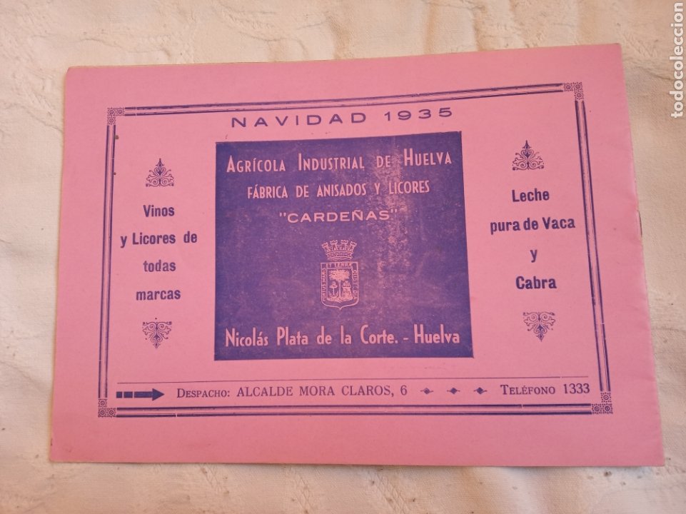 Catálogos publicitarios: Catálogo 1935 fabrica de aguardientes y licores Huelva.nicolas plata de la corte.isla cristina.carde - Foto 2 - 186375953