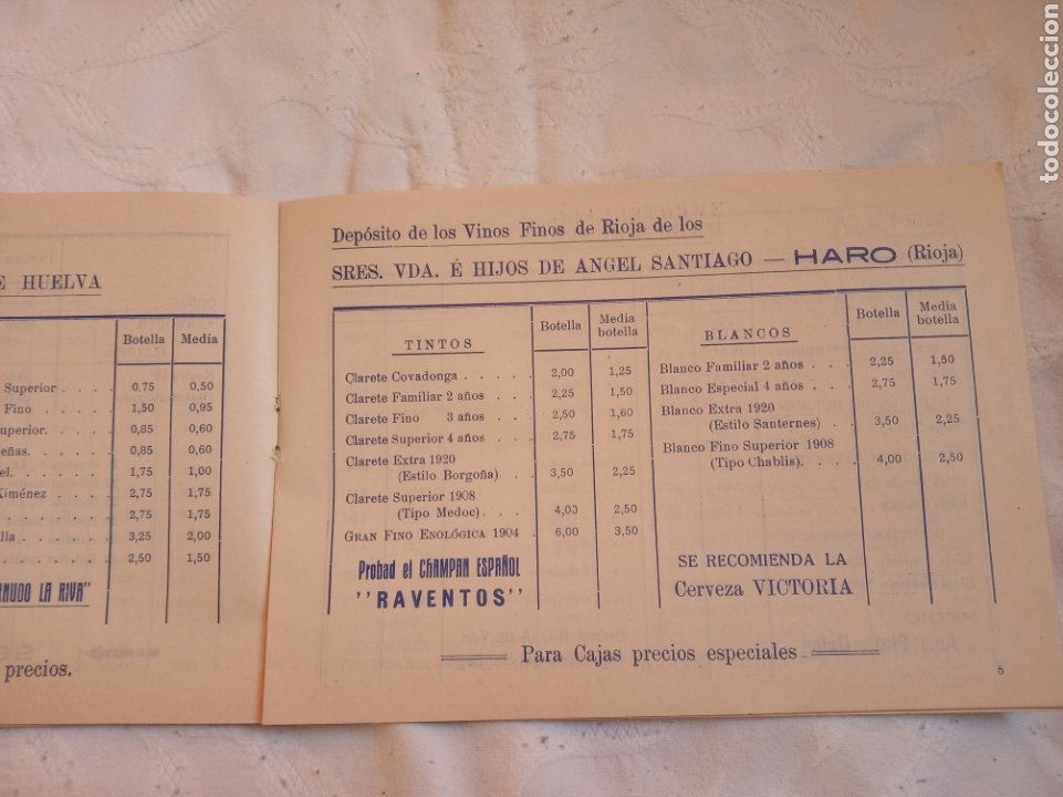 Catálogos publicitarios: Catálogo 1935 fabrica de aguardientes y licores Huelva.nicolas plata de la corte.isla cristina.carde - Foto 4 - 186375953