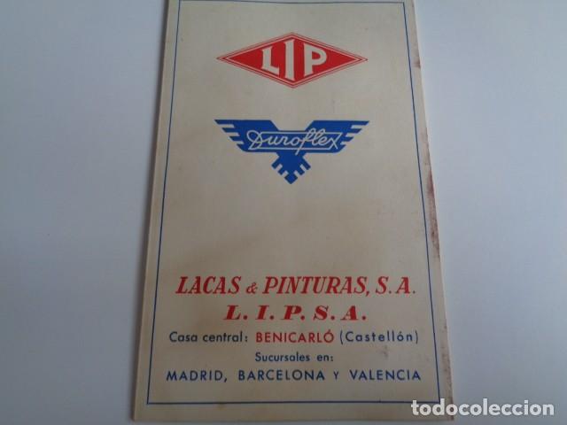 Cat&aacute;logos publicitarios: BENICARL&Oacute; CASTELL&Oacute;N. LACAS Y PINTURAS LIPSA. TRIPTICO PUBLICIDAD COLORES. P&Eacute;REZ GIMENO. VALENCIA