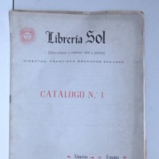 Catálogos publicitarios: CATALOGO Nº 1 – LIBRERÍA SOL – ALMERÍA