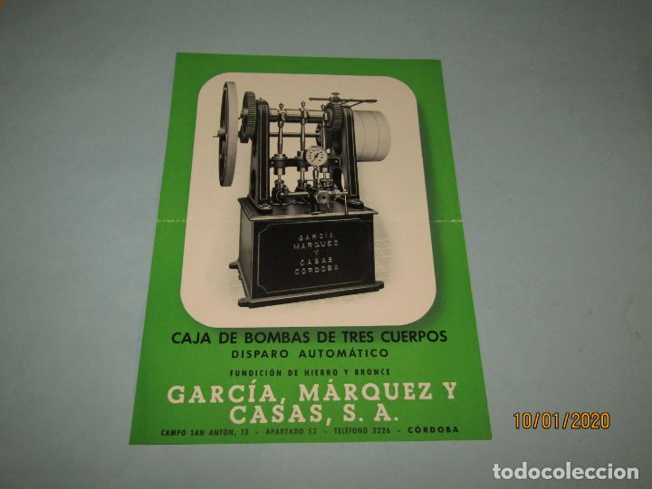 Advertising Catalogs: Antiguo Folleto Publicidad de Bombas de Garc&iacute;a M&aacute;rquez y Casas, S.A. de Cordoba - A&ntilde;o 1950s.