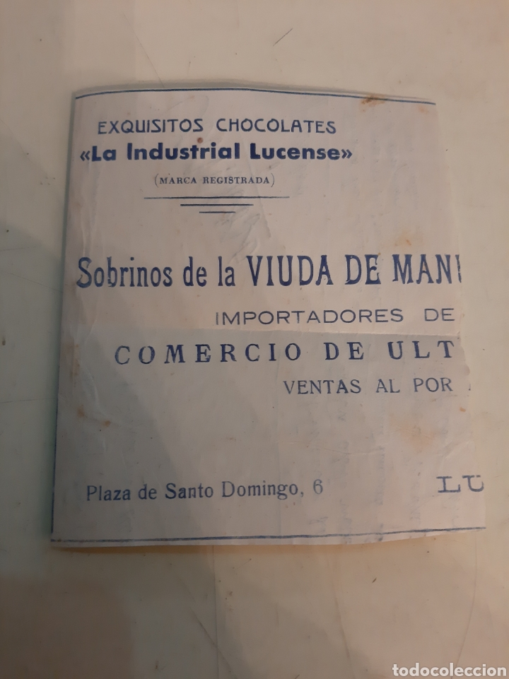 Werbekataloge: Chocolates La Industrial Lucense Lugo falta parte texto