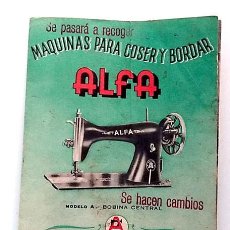 Catálogos publicitarios: ANTIGUO FOLLETO DE MUEBLES DE LA MÁQUINA DE COSER ALFA. Lote 192969515