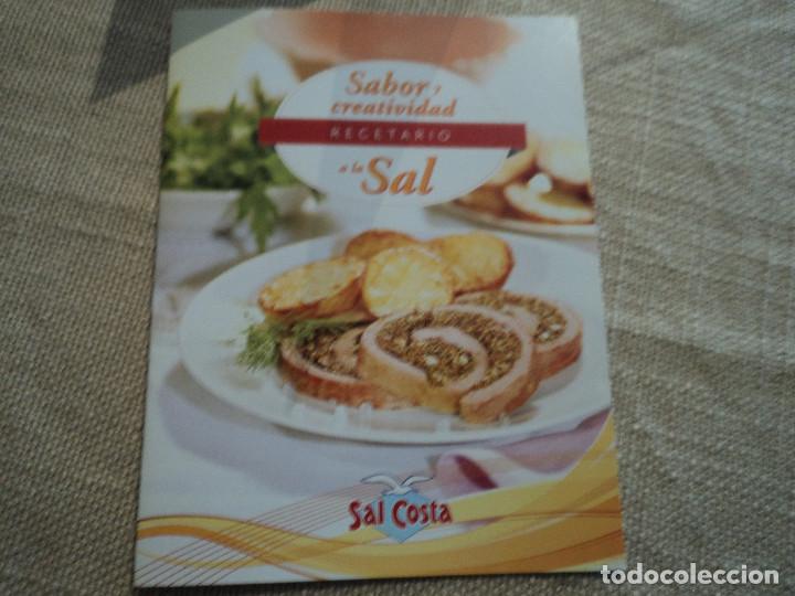 Cat&aacute;logos publicitarios: PEQUE&Ntilde;O RECETARIO DE SAL COSTA , papas arrugas, salmon en costra, carpaccio de buey...etc 12 pag.