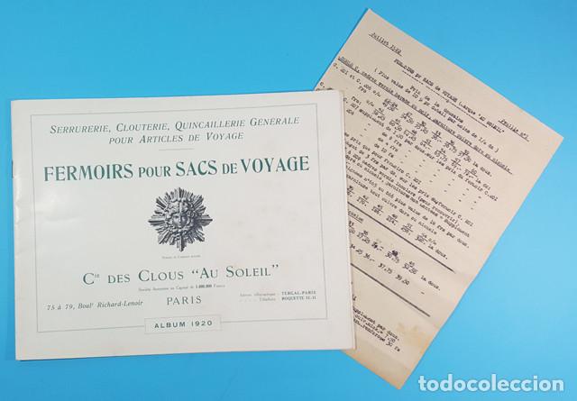 Catalogues publicitaires: CATALOGO FERMOIRS POUR SACS DE VOYAGE (CIERRES BOLSAS VIAJE) AU SOLEIL PARIS ALBUM 1920 30 PAGINAS
