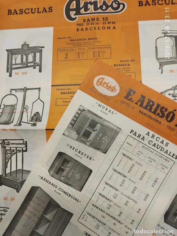 Cat&aacute;logos publicitarios: ARISO Y CIA BARCELONA BASCULAS Y ARCAS PARA CAUDALES.