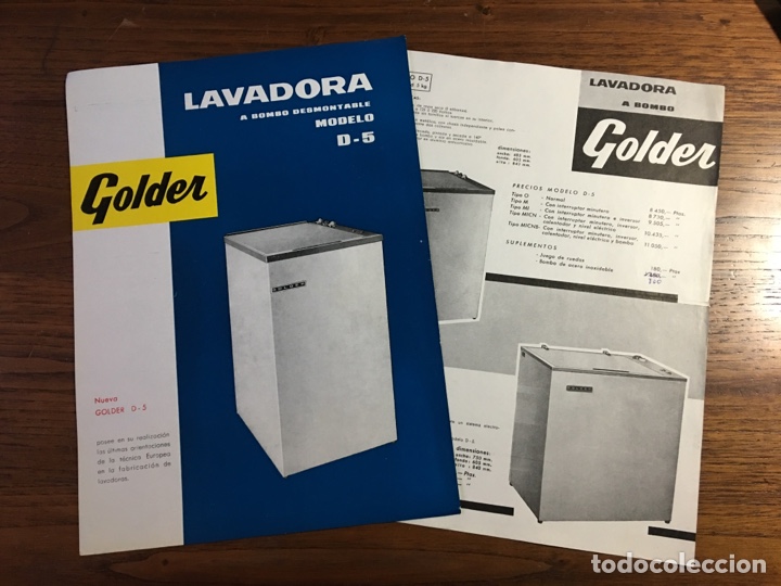 Advertising Catalogs: DOS HOJAS PUBLICIDAD CAT&Aacute;LOGO LAVADORA BOMI GOLDER MODELO D-5
