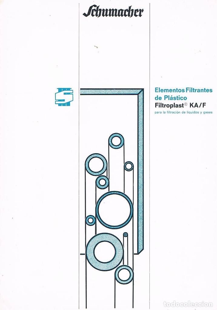 Catalogues publicitaires: FOLLETO PUBLICITARIO SCHUMACHER ELEMENTOS FILTRANTES DE PLASTICO FILTROPLAST WS CASOS SA