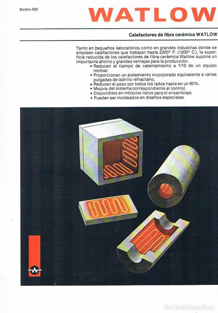 Werbekataloge: FOLLETO PUBLICITARIO WATLOW CALEFACTORES DE FIBRA CERAMICA MUSSI RIOL SA EXPOQUIMIA 78