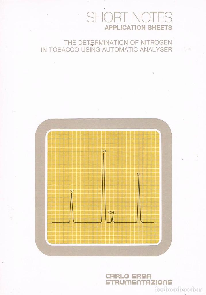 Werbekataloge: FOLLETO PUBLICITARIO SHORT NOTES APPLICATION SHEETS CARLO ERBA STRUMENTAZIONE NITROGEN TOBACCO