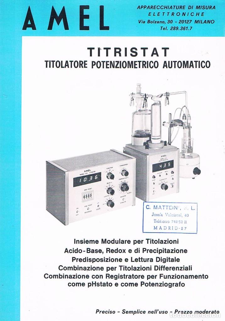 Catalogues publicitaires: FOLLETO PUBLICITARIO AMEL TITRISTAT TITOLATORE POTENZIOMETRICO AUTOMATICO EXPOQUIMIA 78