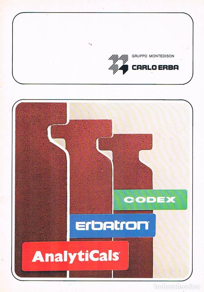 Cat&aacute;logos publicit&aacute;rios: FOLLETO PUBLICITARIO CATALOGO CARLO ERBA GRUPPO MONTEDISON CODEX ERBATRON ANALYTICALS EXPOQUIMIA 78