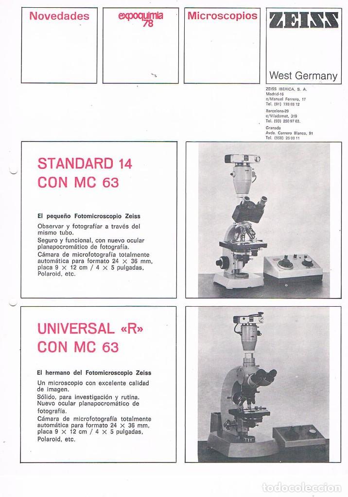 Catalogues publicitaires: FOLLETO PUBLICITARIO MICROSCOPIOS ZEISS EXPOQUIMIA 78 **